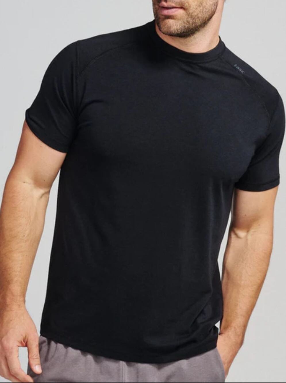TASC Mens Carrollton Fitness T-Shirt Small Black Short Sleeve Organic Cotton NWT